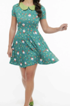 Unique Vintage 1950&#39;s Style Green Gnome Women&#39;s Small 4 Fit &amp; Flare Dres... - $59.39