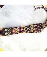 Purple Brown Black Tan Gold Woven Braided Western Aztec Adjustable Hat Band - $28.71