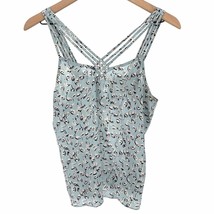 Girls from Savoy Anthropologie blue silk abstract boat tank top 0 or extra small - £15.97 GBP