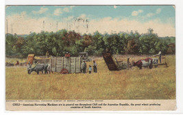 International Harvester Threshing Machines Farming Chile 1912 postcard - $6.44