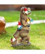 14 Inch Dinosaur Gnomes Garden Statues for Fall Winter Garden Decor Gard... - $83.59