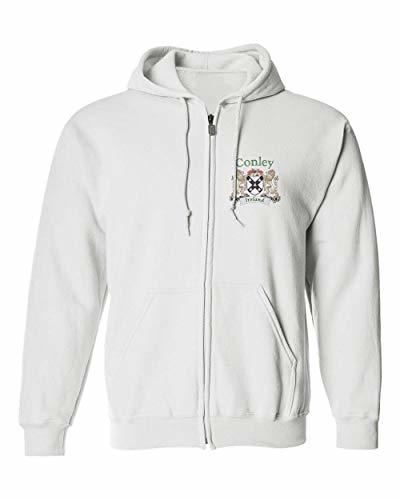 Conley Irish Coat of Arms Full Zip Hoodie - White - Size Large Item image 2