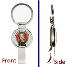 The Bionic Woman Retro Pendant or Keychain silver tone secret bottle opener - £9.81 GBP