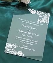White Ink 10pcs Acrylic wedding invitation,Acrylic invite,Acrylic Weddin... - $19.16 CAD