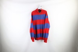 Vtg 90s Ralph Lauren Mens M Distressed Spell Out Box Logo Half Zip Sweatshirt - $118.75