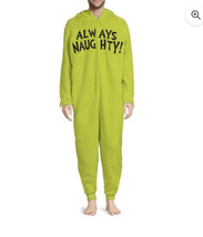 The Grinch Union Suit Mens Sz XL One Pc Pajama Christmas Always Naughty ... - £39.22 GBP