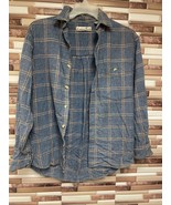 Vintage Lemon Soda Flannel Blue/Yellow Plaid Long Sleeve Button Up Size ... - £9.04 GBP