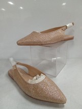Fever Sole Gold Glitter Flat Slingback Size 6.5  | 009 AW - $16.49