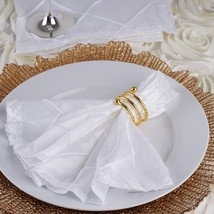 25 Pcs White Pintuck 17X17&quot;&quot; Table Napkins Wedding Party Kitchen Catering Linens - £34.86 GBP