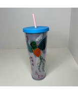 Starbucks 2017 Quetzal Bird Floral Flowers Venti 24oz Cold Cup Tumbler w... - £18.71 GBP