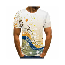 Music Notes T Shirt   Crew Neck Short Sleeve Fashion Tee Size M - 3XL - £16.06 GBP