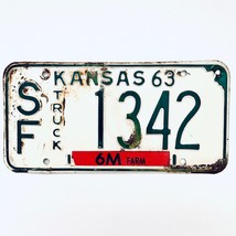 1963 United States Kansas Stafford County Truck License Plate SF 1342 - £19.46 GBP