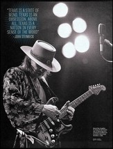 Stevie Ray Vaughan onstage University of Wyoming A&amp;S 1985 b/w pin-up photo print - $4.23