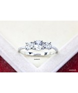 White Sapphire Ring, Delicate vintage engagement ring, sapphire white gold ring, - £87.46 GBP