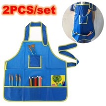 2Pc Children Art Craft Apron Kids Smock Clothing Diy Painting Drawing Waterproof - £20.43 GBP