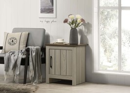 Nyla Gray Oak End Table with Cabinet - $69.99