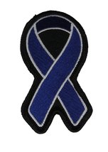 Dark Blue Ribbon for Colon Cancer Awareness Patch - Dark Blue - Veteran Owned Bu - £4.53 GBP