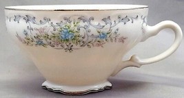 Norleans Theresa Footed Cup 7 oz Pink Blue Flowers Platinum Tea Coffee - £11.16 GBP