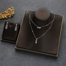 Trendy Dainty Initial  Necklace earring ring Sets Stackable Necklace for women g - £31.51 GBP