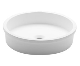 Belted Solid Surface bathroom vessel sink. Matte white - £367.44 GBP