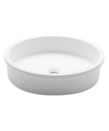 Belted Solid Surface bathroom vessel sink. Matte white - $639.10 CAD