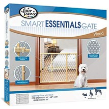 Four Paws Wood Frame Dog Gate With Plastic Mesh, 26-42&quot; W by 24&quot; H - £52.72 GBP