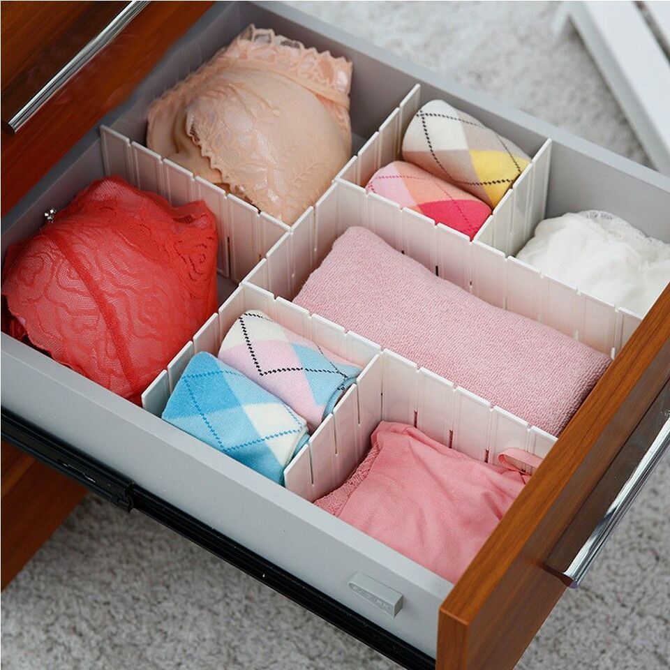 Plastic DIY Drawer Separator Dividers Storage Organizers 3 per Set 6.5cm... - $7.43