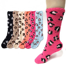 6 Pairs Women Girl Winter Socks Fuzzy Cozy Slipper Long Knee High Soft Warm 9-11 - £40.09 GBP