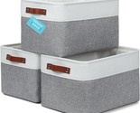 The Organihaus Large Fabric Storage Baskets For Shelves - Gray/White Are A - $35.99
