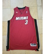 2XL Authentic Adidas Dwyane Wade Jersey Red Used Stitched Miami Heat Alt... - £26.51 GBP