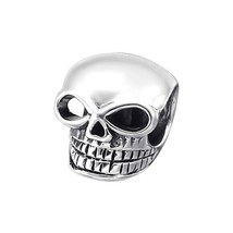 Skull Charm Bead 925 Sterling Silver for Europeans Bracelets Compatible… - $17.82