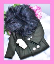 BJD SD Volks Super Dollfie SD17 Boy Doll Green Coat Jacket Faux Fur Cape Set - £22.93 GBP