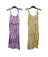 Young USA Swimsuit Cover Up Dress Tie Dye Tropical Bohemian Purple/Yello... - $37.27 CAD