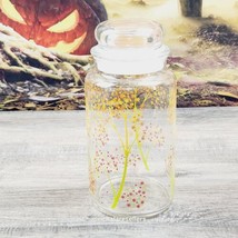 Anchor Hocking Clear Glass Jar 8.25&quot;  Trees Leaves Flowers Fall Autumn V... - $20.00