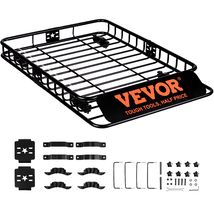 VEVOR Roof Rack Cargo Basket, 46" x 36" x 4.5" Rooftop Cargo Carrier, 20... - $107.90