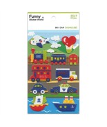 CUTE VEHICLES FELT STICKERS Car Boat Train Sticker Sheet Raised Fuzzy Ki... - €2,11 EUR