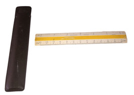 Dietzgen Pocket Slide Rule   No 1556 CP  -  3/4&quot; Long   Excellent   Leat... - $256.61 MXN