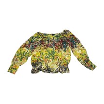 H&amp;M Multicolor Floral Sheer Long Sleeve Blouse Women’s Size 4 - £12.02 GBP