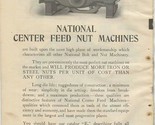 National Center Feed Nut Machines by National Machinery Tiffin Ohio 1909... - $27.72