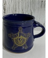 Log Creek Pottery Doc Welty Blue Coffee Mug Sign Police International - £18.95 GBP