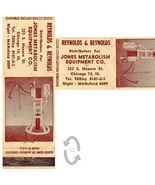 Vtg Matchbook Cover Jones Metabolism Equipment Co BaSal Tester medical d... - $29.69