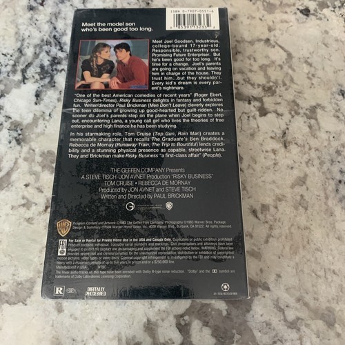 Risky Business (VHS, 1993) Brand New,Factory Sealed Comedy Watermark Item image 3