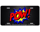 POW! Comic Book Fight Parody Art on Mesh FLAT Aluminum Novelty License T... - $17.99