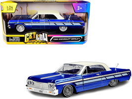 1964 Chevrolet Impala Lowrider Hard Top Candy Blue Metallic with Cream Top &quot;Get  - £36.87 GBP