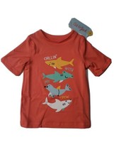 Cat &amp; Jack Toddler Boys sharks Print  Swim Shirt Rash Guard Size 2T (P) - $7.24