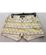 Lucky Brand Riley Shorts Womens Size 10 Tan Yellow Geo Print Medium Wash... - $22.32