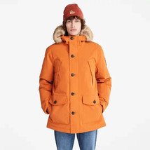 New NWT Mens Timberland Down Coat Orange Waterproof L Dryvent Warmest Recycled - £382.91 GBP