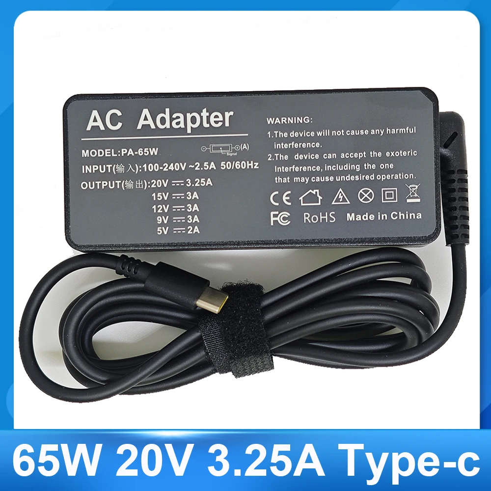 20V 3.25a 65W USB Type-c AC Laptop Power Adapter Charger For Lenovo Thin... - $26.99+