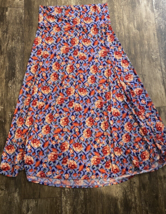 LulaRoe Maxi skirt Blue pink floral size Large - £23.54 GBP