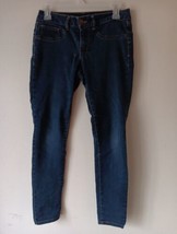 SO Womens Juniors Jeggings size 9 stretch solid dark blue mid rise - £9.32 GBP